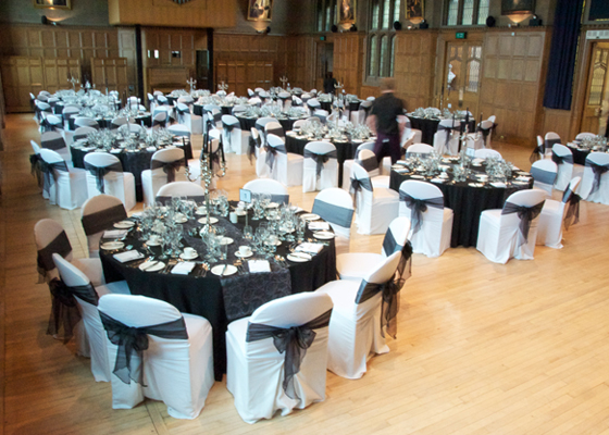 Chair Cover hire and venue styling for Masterchef event at Sheffield University