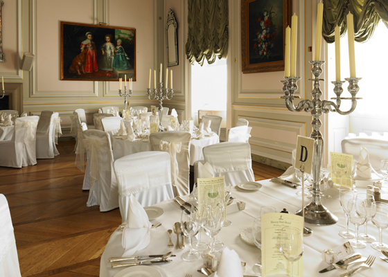 Chair Cover hire and venue styling at Hassop Hall in Derbyshire